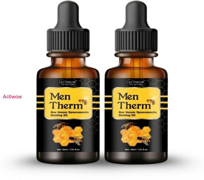 ACTIWOW Men Therm Bee Venom Heating Oil for Everyday Workout Use Liquid(2 x 15 ml)