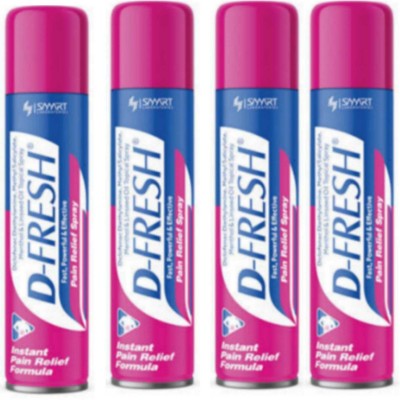 D FRESH Fast powerful effective pain relief spray smart formula pack 4 Liquid(4 x 55 g)