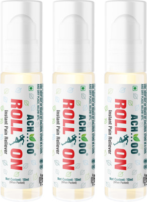 ACH...OO Achoo Roll On - Relief from Headaches and Joints pain - 10ml (Pack of 3) Liquid(3 x 10 ml)