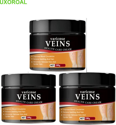 uxoroal Varicose Veins Gel Cream Pack of 3 – Fast Absorption Cream(3 x 100 g)