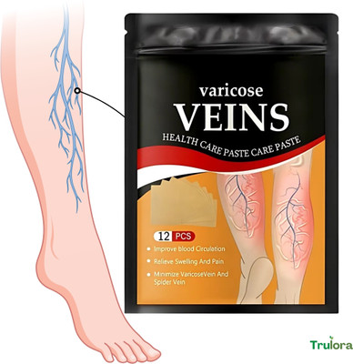 Trulora Turmeric Varicose Veins Patch Herbal Relief Strips Plaster & Patch(12 x 1.25 g)