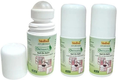 Orthayu Ayurvedic Pain Relief Roll on for Back, Knee, Shoulder & Muscular Balm Balm(3 x 50 ml)
