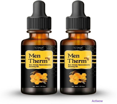ACTIWOW Men Therm Bee Venom Heating Oil for Light Jog Muscle Support Liquid(2 x 15 ml)