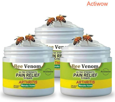 ACTIWOW Bee Venom Pain Relief Cream for Instant Relief from Sore Muscles Pack of 3 Cream(3 x 50 g)