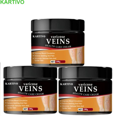KARTIVO Varicose Veins Relief Gel Pack of 3 – Instant Action Cream(3 x 100 g)