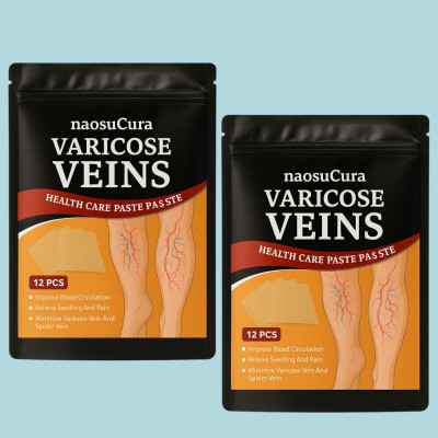 Naosucura Varicose Veins Herbal Treatment Patches for Pain Swelling and Circulation Boost Plaster & Patch(2 x 12 Patches)