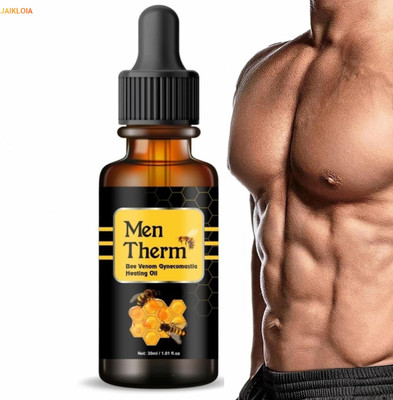 JAIKLOIA Herbal Gentle Men Thermal Oil Chest Slimming Bee Venom Firming Daily Support Liquid(30 ml)