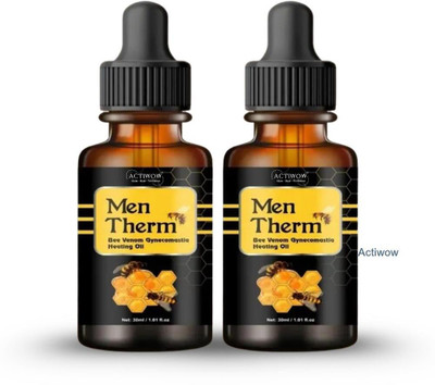 ACTIWOW Men Therm Bee Venom Heating Oil for Urban Gym Commutes Recovery Liquid(2 x 15 ml)