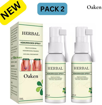 Oaken Herbal Piles Hemorrhoids Relief Spray | Soothing Pain Relief for Hemorrhoids Spray(2 x 50 ml)