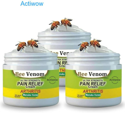 ACTIWOW Bee Venom Pain Relief Cream for Fast Relief for Post-Workout Soreness Pack of 3 Cream(3 x 50 g)