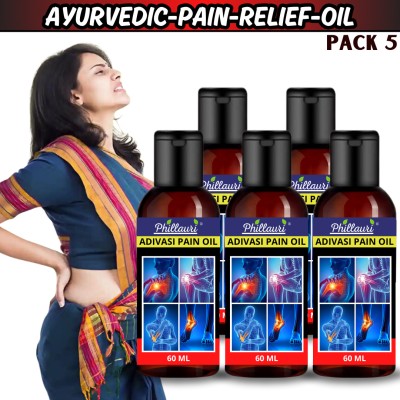 Phillauri Adivasi Pain Relief Massage Oil For Joint Pain| Men & Women | Liquid(5 x 60 ml)