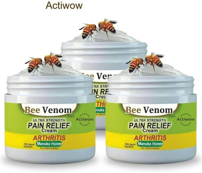 ACTIWOW Bee Venom Pain Relief Cream for Recovery from Muscle Strains Pack of 3 Cream(3 x 50 g)