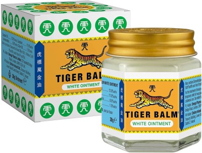 Tiger Balm White Ointment For Relief From Sprain,Pains, Muscular Aches 9ml (PACK OF THREE) Balm(3 x 9 ml)