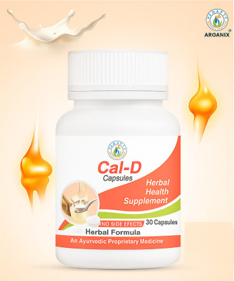ARGANIX Cal-D Capsules|Herbal Bone & Joint Health Supplement|Calcium & Vitamin D Support Capsules(30 Units)