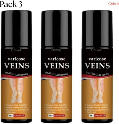 CHIWA Varicose Veins Spray OG Fast Absorbing Formula For Secure Comfort Liquid(3 x 100 ml)