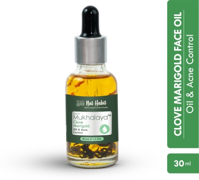 Nat Habit Clove Marigold Mukhalaya Face Oil For Women|Men|Acne Control|Face Glow|Oily Skin(30 ml)