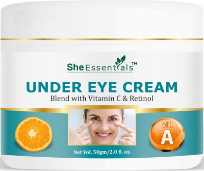 She Essentials Under Eye Cream Gel W/ Vitamin C & Retinol Dark Circle, Puffy Eye, Wrinkle Clear(50 g)