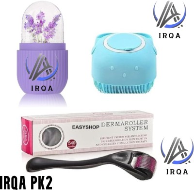 irqa Derma roller & Facial Massager Ice Roller & Bath Brush Set of 3 Combo Pack T4(85 g)