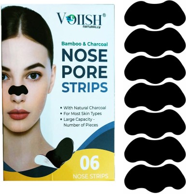 VOIISH Deep Charcoal Pore Cleansing Strips, Nose Blackhead Remover-6pcs(20 g)