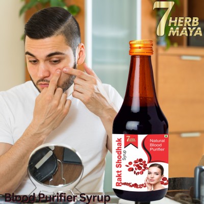 7Herbmaya Blood Purifier Syrup | Control Skin Problems | Naturally Reduce Acne & Pimples(200 ml)