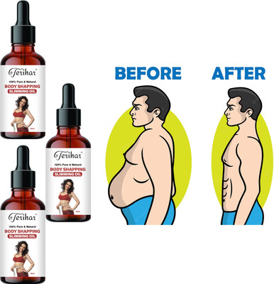 TERIHAR Body Shaping Slimming Belly Oil For Belly Fat Reduce Burning /loss Oil (3 Pcs)(90 ml)