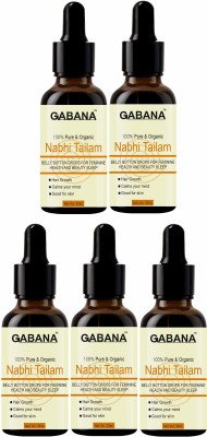 GABANA Nabhi Tailam Belly Button Oil For Nourishing, Brighter & Soft Skin (5x30ML)(150 ml)