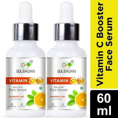 GULBADAN Vitamin C Bright Complete Face Serum - Get SPOT-LESS I Bright Skin - Pack of 2(60 ml)