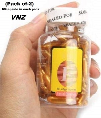 vnz Vitamin E Capsule For Pimple | Glowing Skin | Anti Aging (Pack of-2) X 60pcs(120 g)