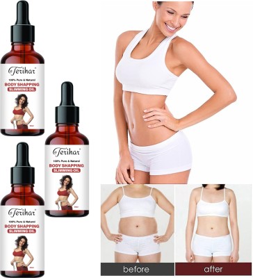 TERIHAR Body Shaping Slimming Oil Belly Fat Burner Oil Belly Fat Reduction Oil (3 Pcs)(90 ml)