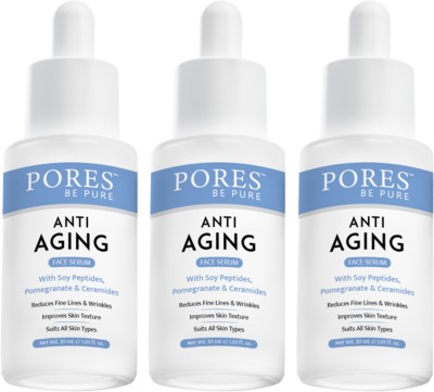 PORES BE PURE Anti Aging Face Serum Pack of 3 | Reduces Fine Lines, Wrinkles & Age Spots(90 ml)