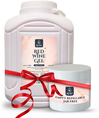 Rubz Red Wine Gel for Face & Body with 200g Refillable Jar | Multipurpose gel | 5Kg(5000 g)