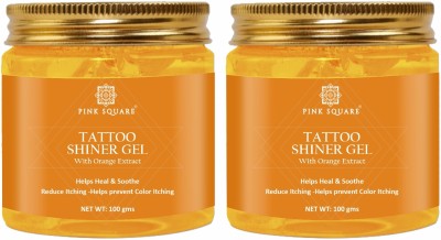 Pink Square Tattoo Shiner Gel With Orange Extract Reduce Itching Pack of 2 100 G(200 g)