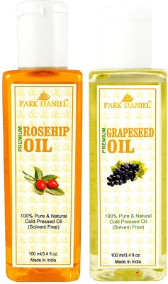 PARK DANIEL Organic Rosehip oil and Grapeseed oil - Natural & Undiluted combo of 2 bottles of 100 ml (200ml)(300 ml)