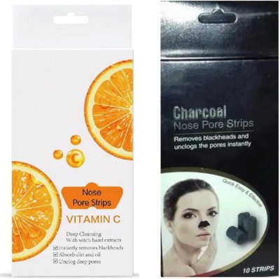 RUBY FACE Nose Pore Strips Deep Cleansing Remove Blackheads charcoal + vitamin c 2 pcs set(16 g)