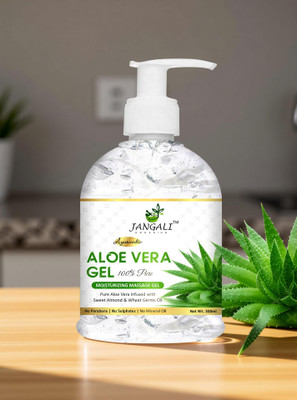 PURE JANGALI ORGANICS Natural Aloe Vera Gel for Skin Treatment, Face, Acne Scars, Hair(300 ml)