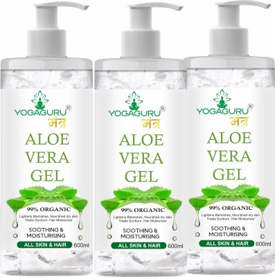 YOGAGURU MANTR Aloe Vera Gel For Skin Acne, Scars, Dark spots Face & Hair Care (1800ml)(1800 ml)