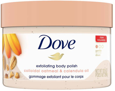 DOVE Exfoliating Body Polish Scrub for Delicate Skin, Naturally Derived Ingredients(298 g)