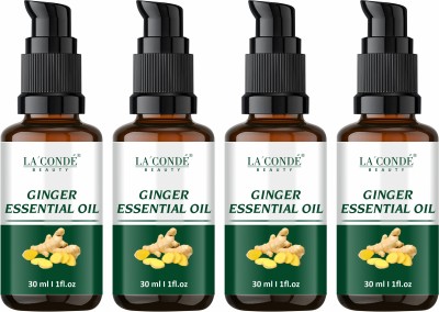 La'Conde Pure & Natural Ginger Essential Oil Reduce Belly Fat Pack of 4 of 30ML(120 ml)