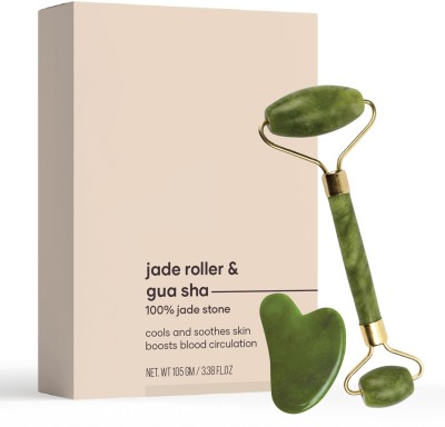GOLDINKS Jade Face Roller with Gua Sha Facial Massager Stone(100 g)