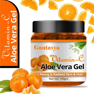 Gantavya Vitamin C And Aloe vera,Light Moisturizer Face & Hair Gel for Daily Use(150 g)