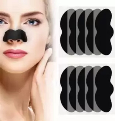 GABBU 10 Pcs Charcoal Pore Strips, Nose Strips for Blackhead Removal(10 g)