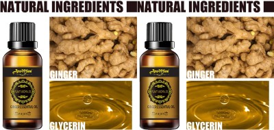 AroMine Ginger Massage Oil for a Belly Fat Drainage oil Reduce Fat Loss Oil-Pack-2(60 ml)