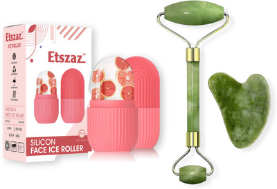 Etszaz Face Stone Jade Roller Massager with Gua Sha Stone And Ice Roller(200 g)