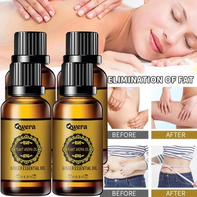 qwera Ginger Massage Oil for Belly Fat Drainage oil -Reduce Fat Loss Oil Men & Women(120 ml)