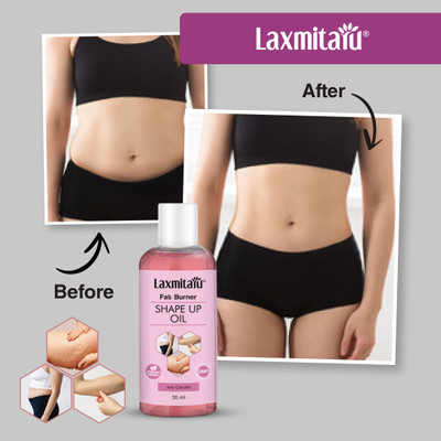 Laxmitaru Shape Up Oil For Fat Burner & Anti Cellulite | 30 ml x Pack of 2(60 ml)