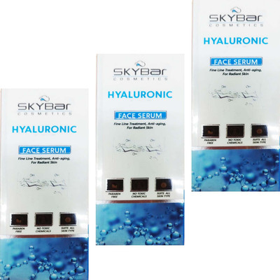 NG MART HYALURONIC FACE SERUM FOR FINE LINES & ANTI AGEING SKIN PACK OF - 3(90 ml)