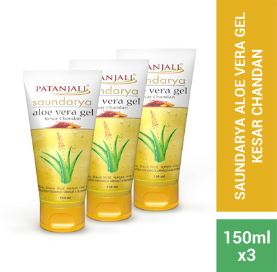 PATANJALI Saundarya Aloe Vera Gel with Kesar Chandan, Moisturizing Skin(450 ml)
