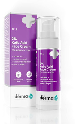 The Derma Co 2% Kojic Acid Cream | Reduces Dark Spots, Pigmentation & Blemishes | Evens Skin Tone | For Men & Women |(30 g)