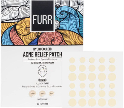 FURR By Pee Safe Haldi & Neem Acne Relief Patches With Hydrocolloid, Reduces Acne, Spots 30 patch(30 g)