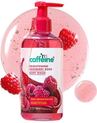 mCaffeine Brightening Raspberry Rush Body Wash, Brighter Skin with Fruity Raspberry Aroma(300 ml)